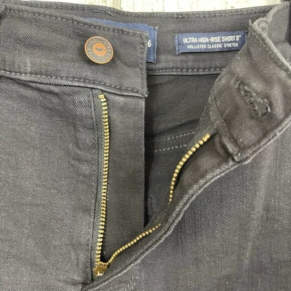 Hollister Ultra High Rise Short 3" Classic Stretch black 26 summertime picnic - Picture 4 of 8